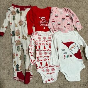Koala Kids Christmas Bodysuit Set - Red, White, Pink